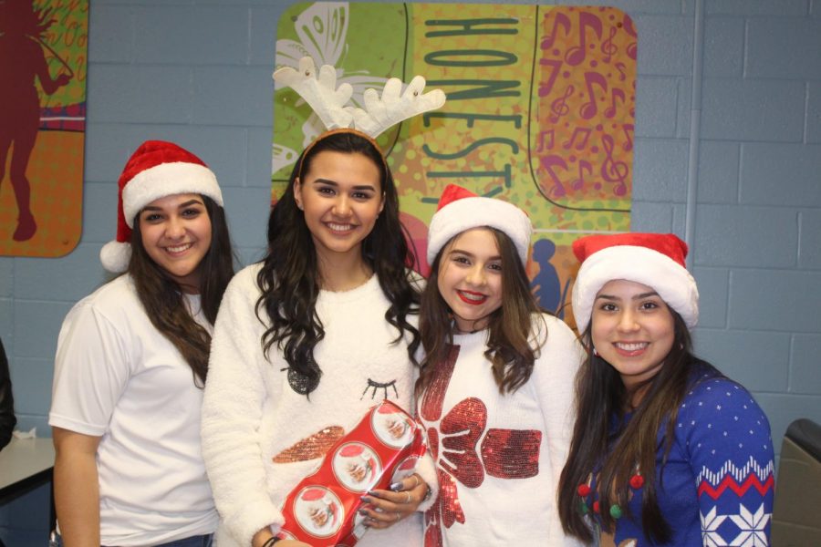 NHS and Key Club students who participated in handing out of toys.