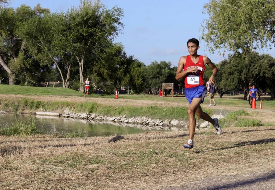 Senior, Juan Garcia competes at Ebony for meet in August.